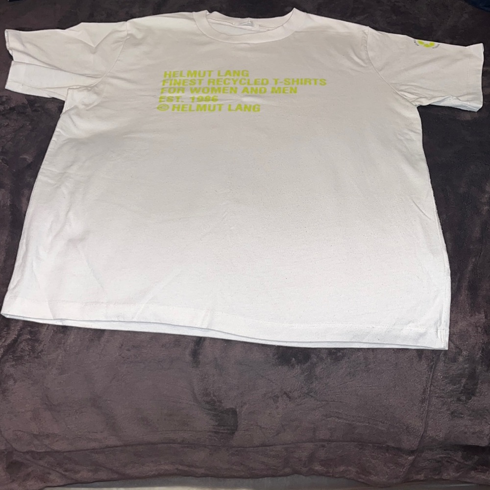 Helmut lang shirt size xL white and neon green